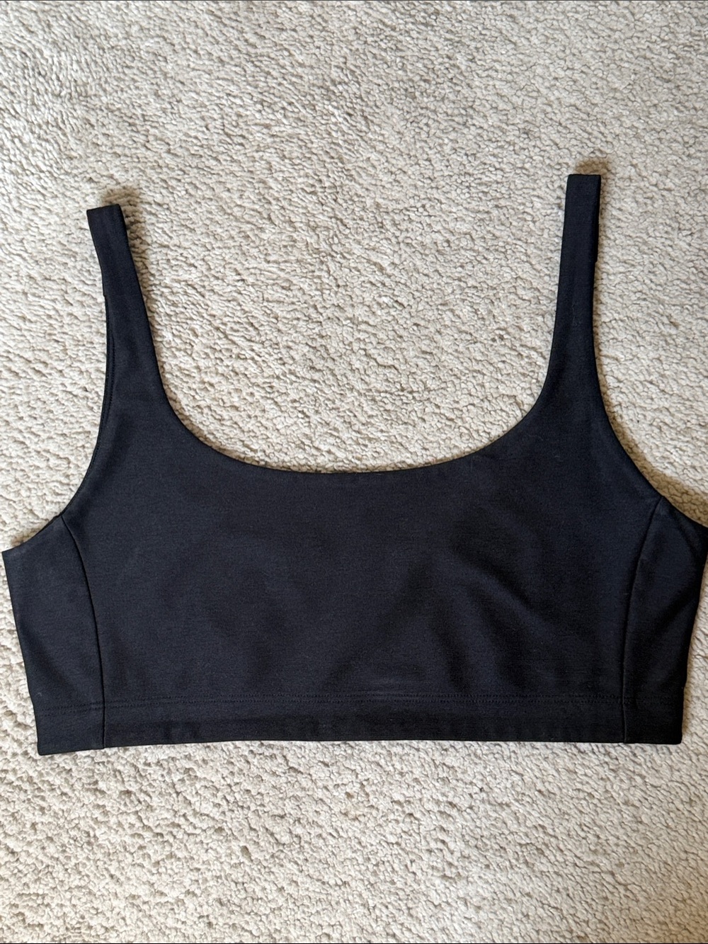 Outdoor Voices Black Double Time Bra Scoop Neck Bralette